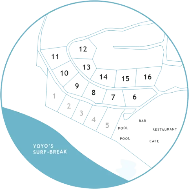 Map of the Kini villa plots that are available to buy